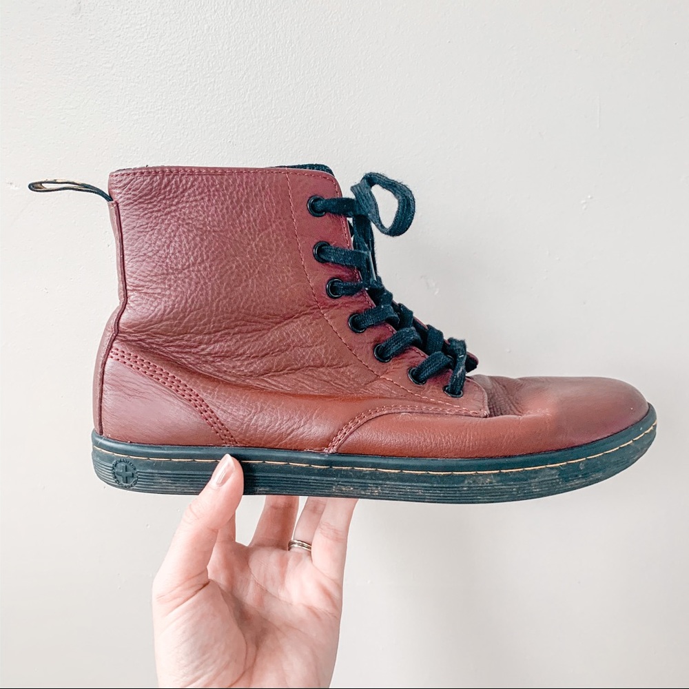 DR. MARTENS | Maroon Leather Leyton Boots Sz 9